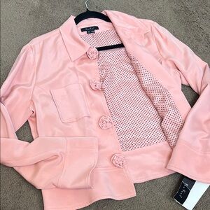 ECI silk Peach Jacket with Polka Dot Lining